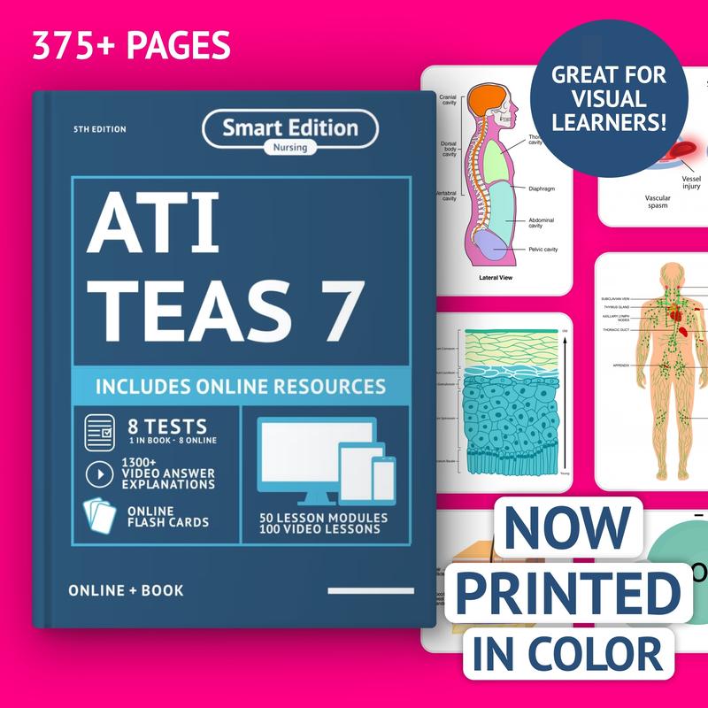 ATI TEAS 7 Study Guide In Color - Comprehensive Nursing Exam Prep